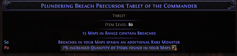 Plundering Breach Precursor Tablet of the Commander