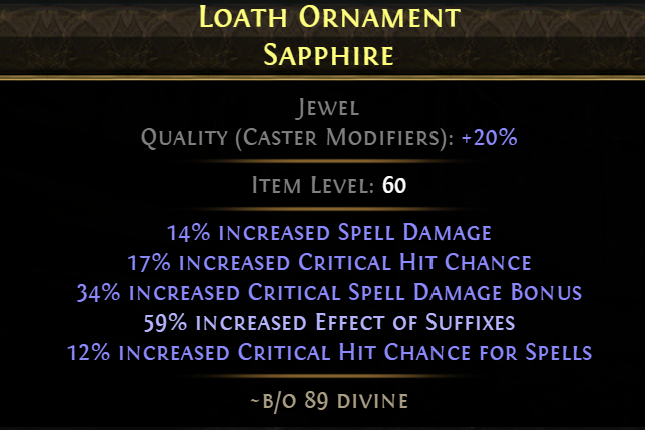 Final Five-Mod Crit Sapphire Jewel
