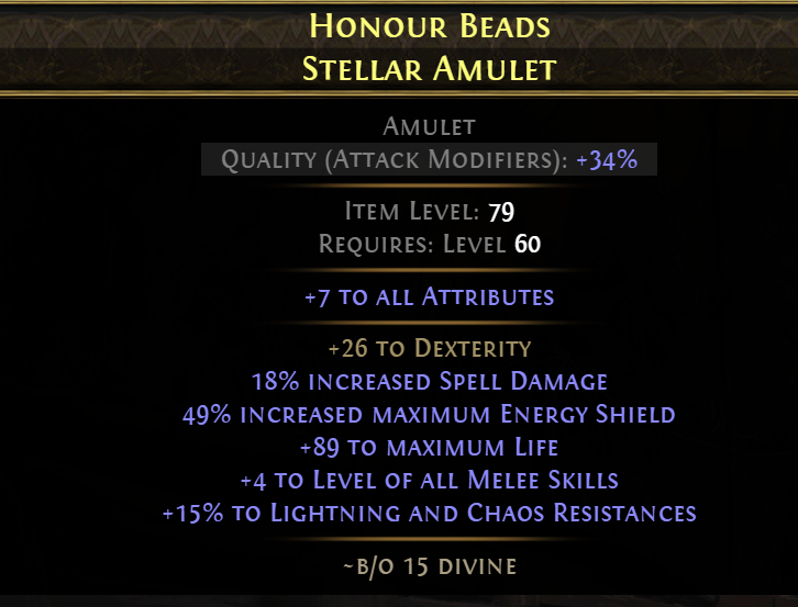 Final +4 Melee Skills Monk Amulet