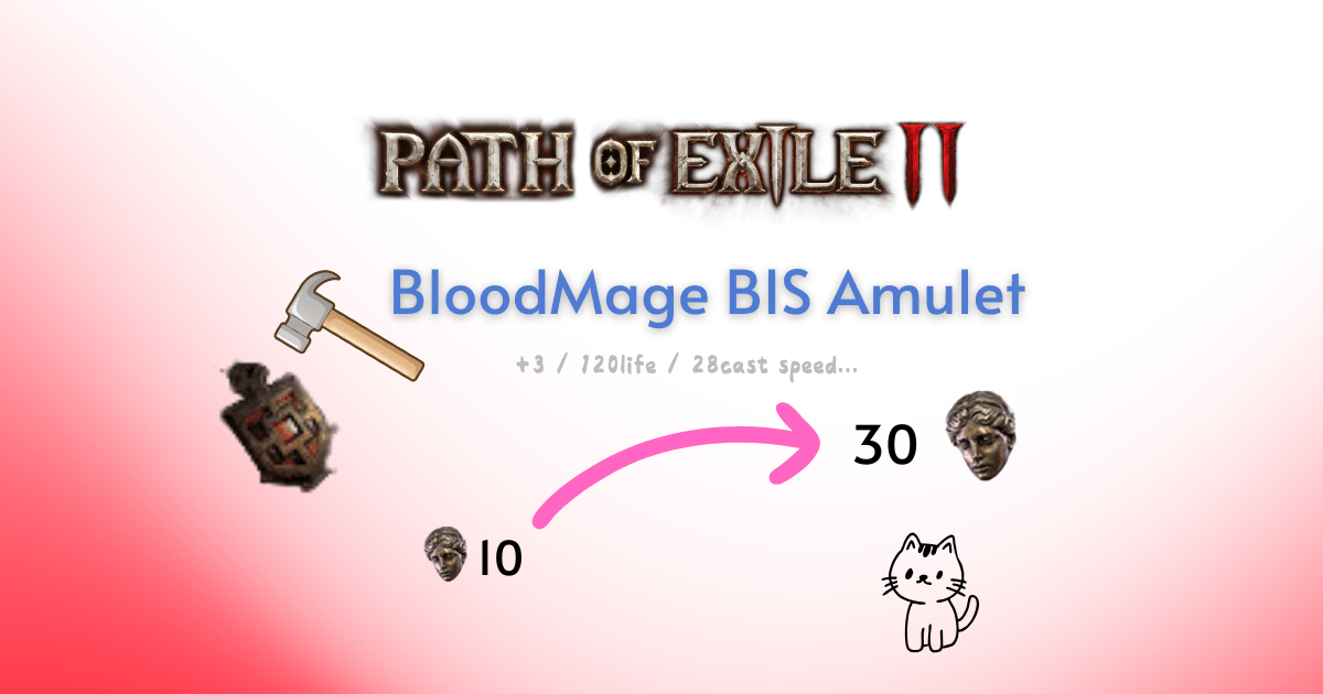 PoE2 Bloodmage Amulet Crafting (0.3.0): A BiS Amulet Guide Cover Image