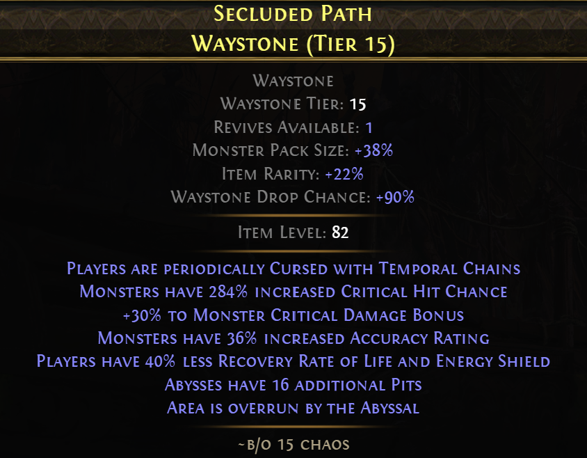 Waystone with Abyssal modifier.