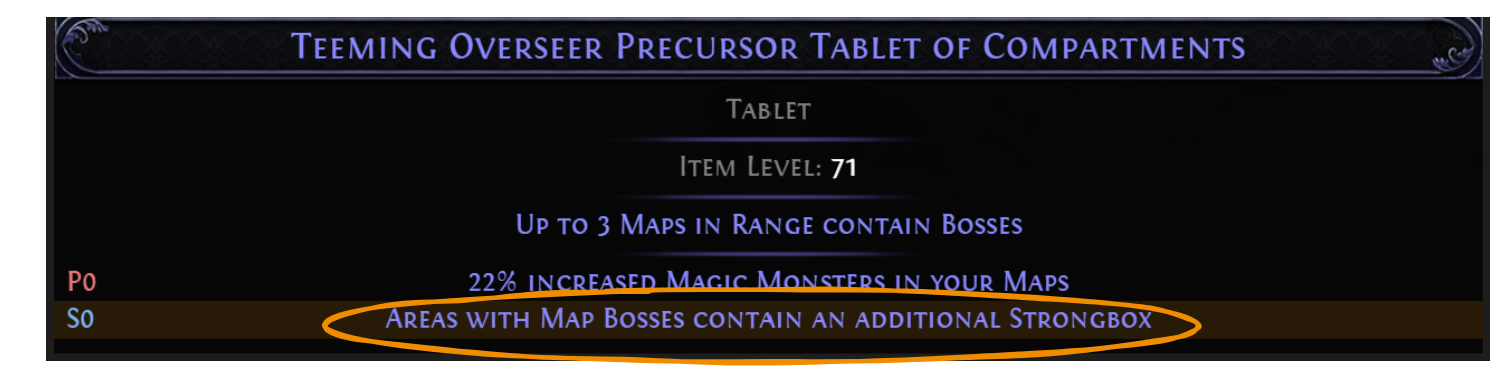 Tablet with Strongbox-related modifiers.