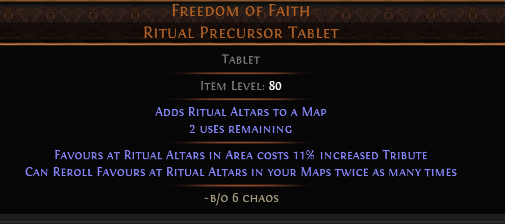 The "Freedom of Faith" Legendary Tablet